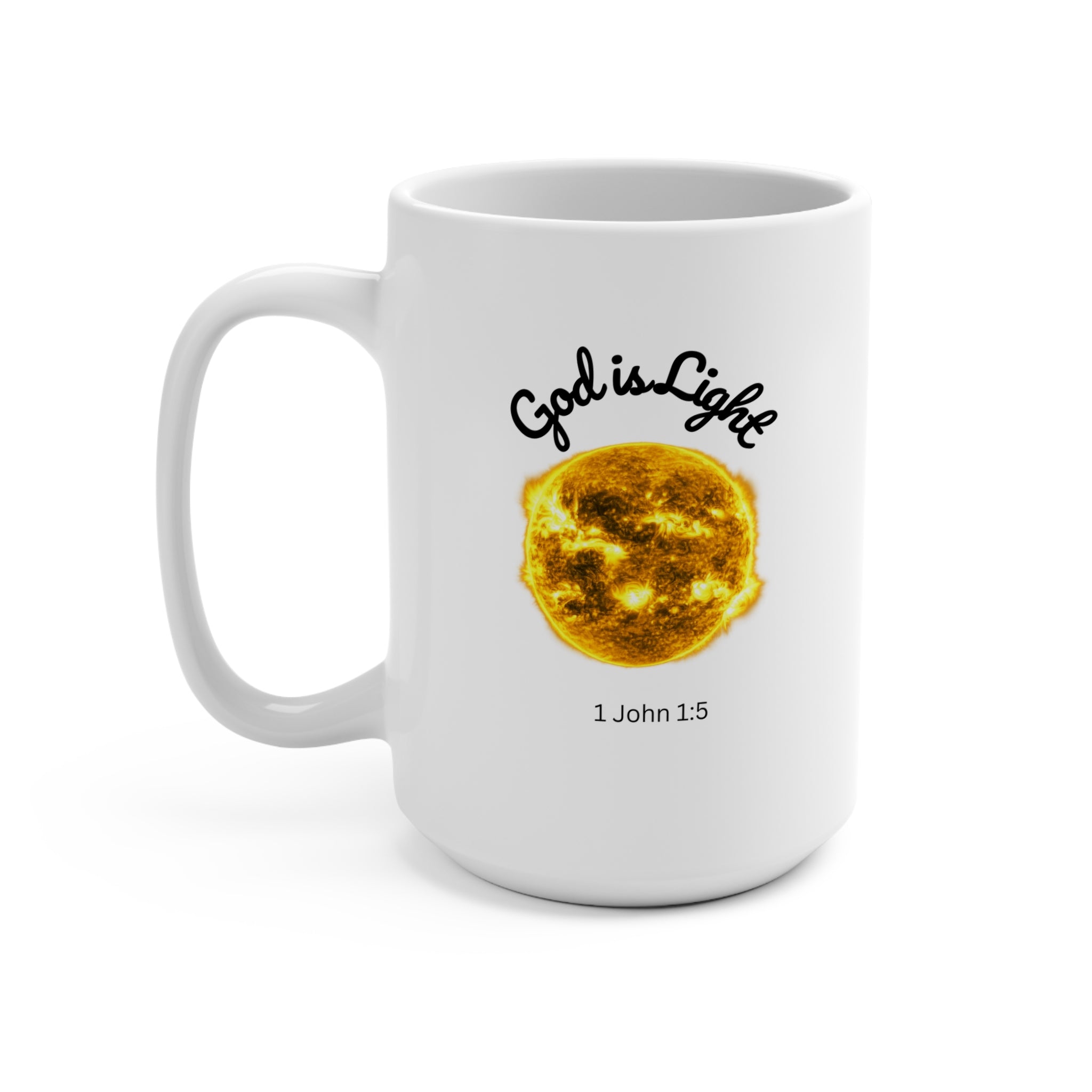 God Is Light Christian Coffee Mug – NASA image 1 John 1:5 Bible Verse Mug | Faith-Based Inspirational Christian Mug