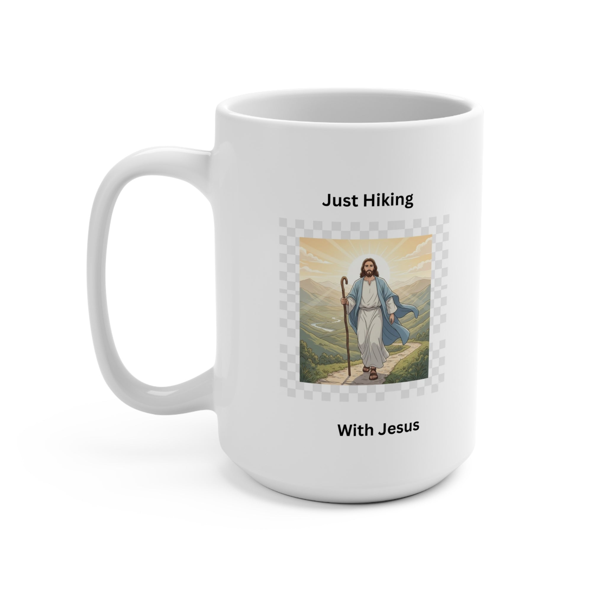 Jesus Walking Christian Coffee Mug – Psalm 23 Inspired Faith Mug – Inspirational Bible Verse Christian Gift