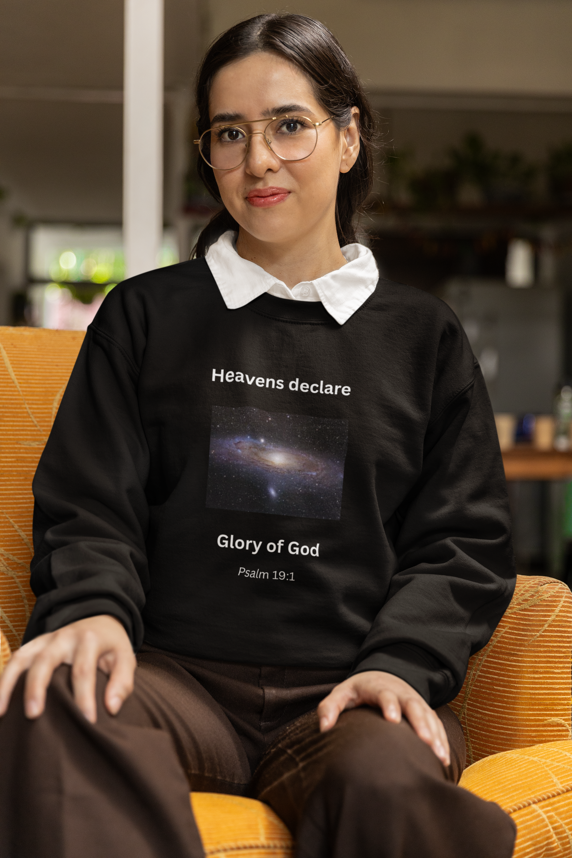 Heavens Declare the Glory of God T-Shirt – Psalm 19:1 Christian Galaxy Shirt (Dark Tee)