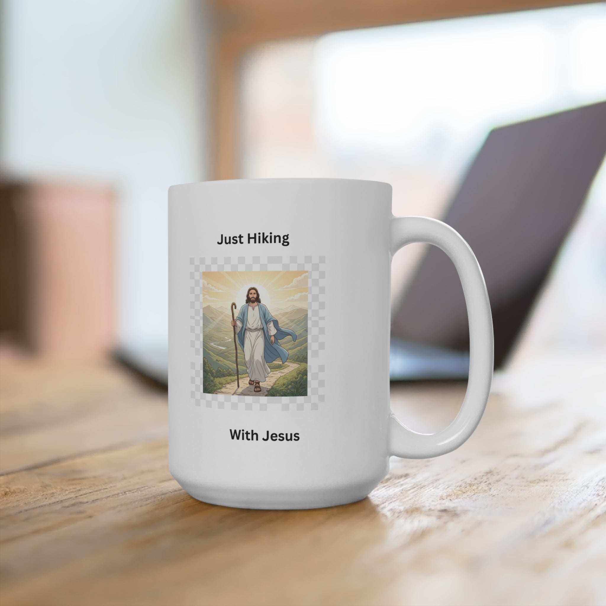 Jesus Walking Christian Coffee Mug – Psalm 23 Inspired Faith Mug – Inspirational Bible Verse Christian Gift