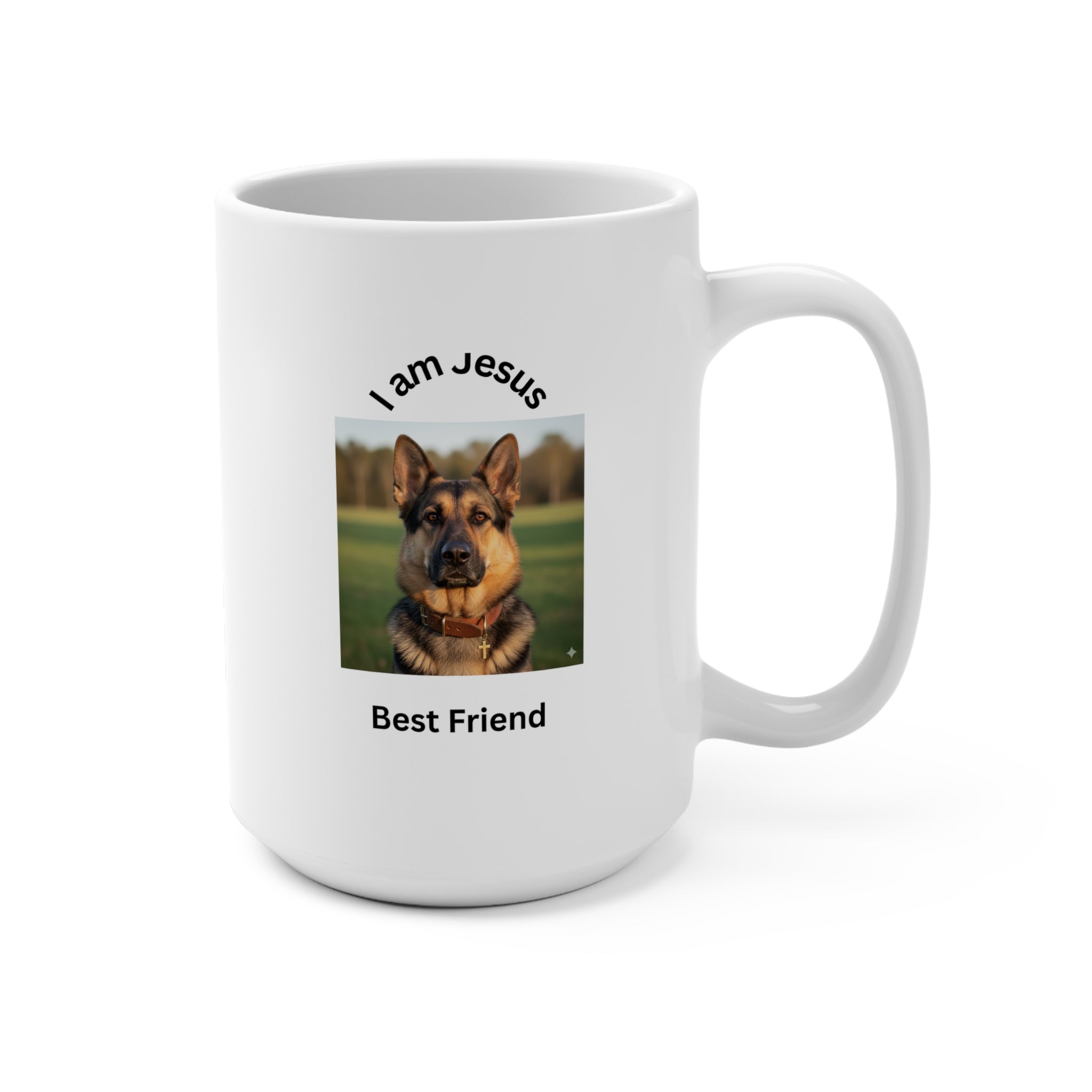 I Am Jesus’ Best Friend Coffee Mug – Christian German Sheperd Dog Lover Mug | Faith-Based Inspirational Christian Mug