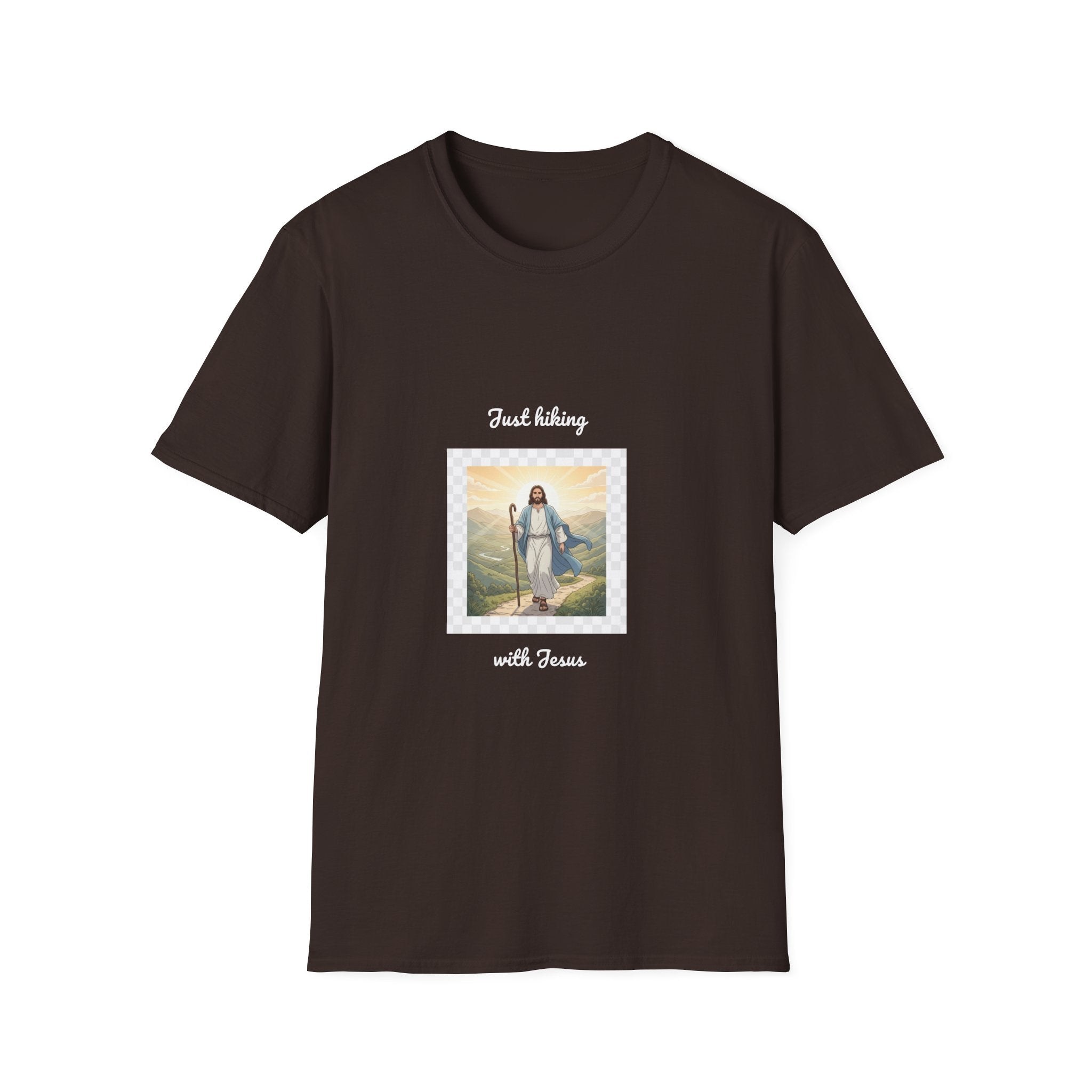 Jesus Walking in Faith Christian T-Shirt – Bible Verse Inspirational Shirt – Mountain Sunrise Faith Tee