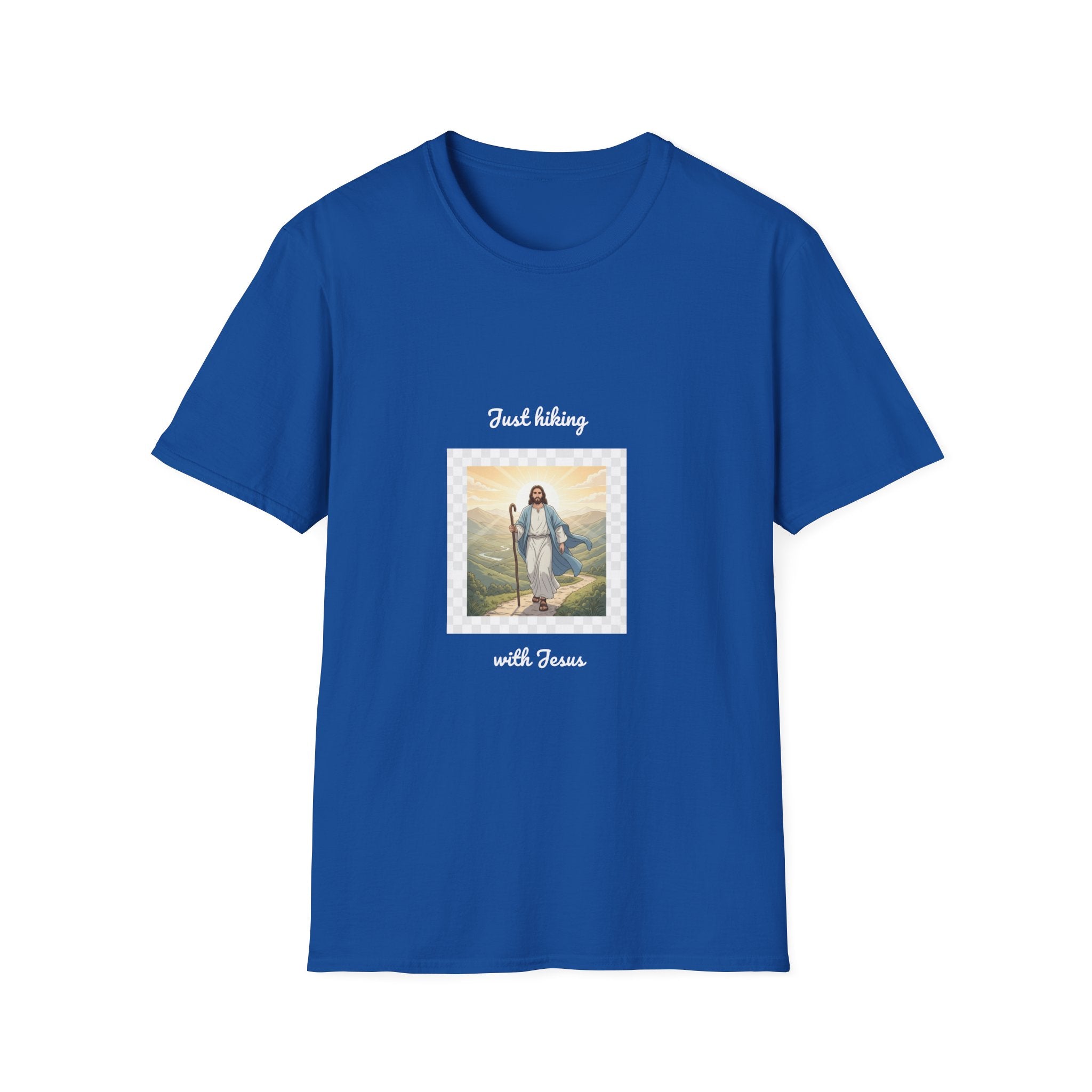Jesus Walking in Faith Christian T-Shirt – Bible Verse Inspirational Shirt – Mountain Sunrise Faith Tee