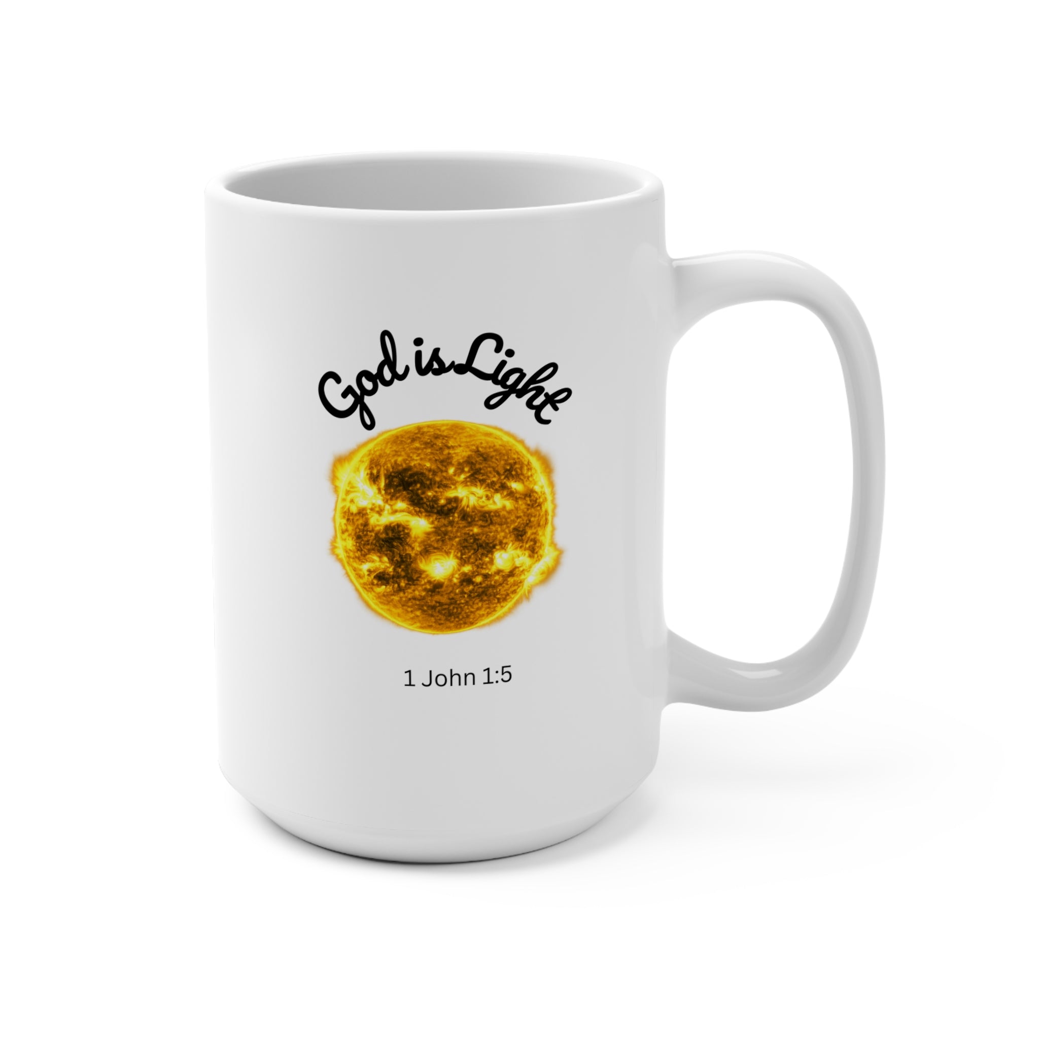 God Is Light Christian Coffee Mug – NASA image 1 John 1:5 Bible Verse Mug | Faith-Based Inspirational Christian Mug