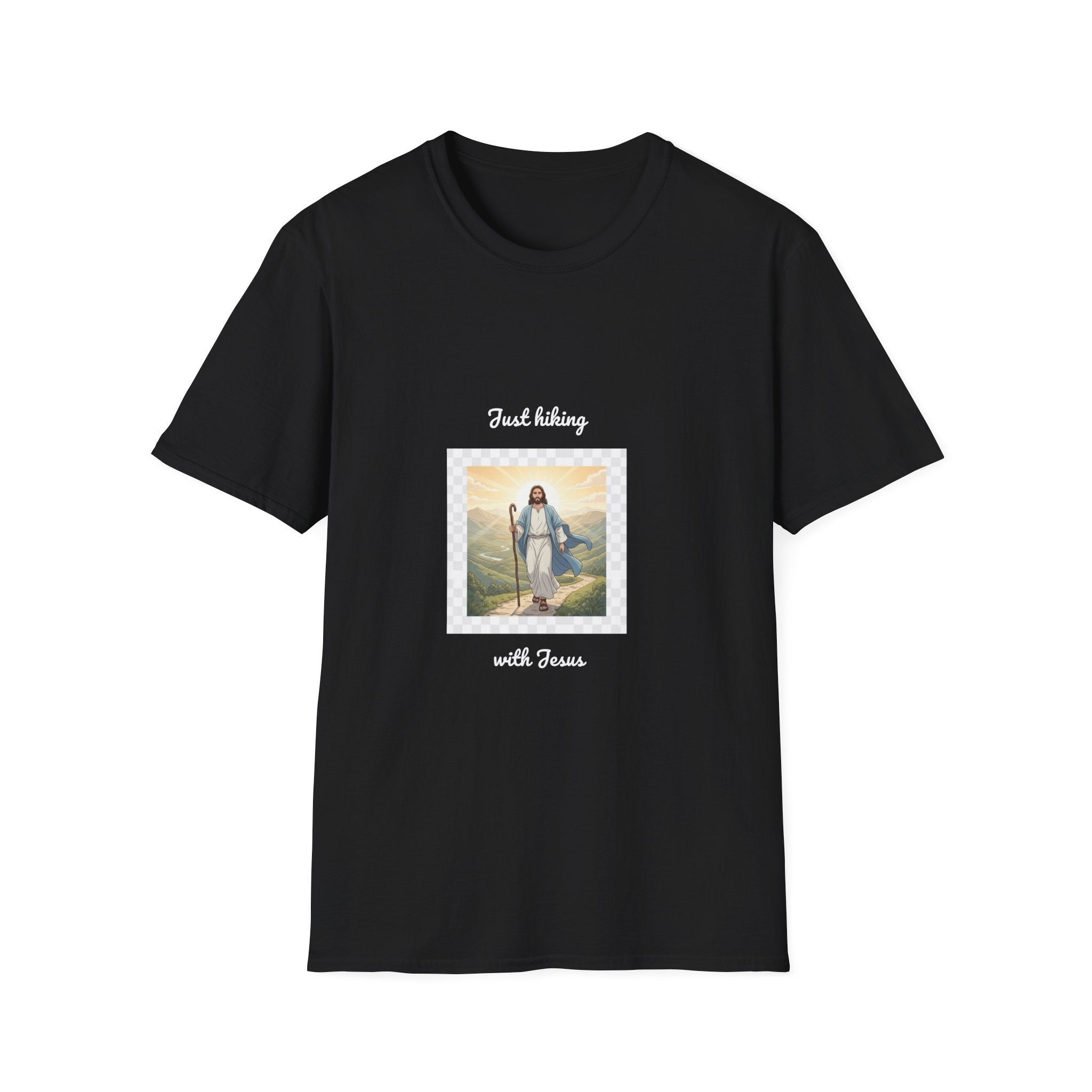Jesus Walking in Faith Christian T-Shirt – Bible Verse Inspirational Shirt – Mountain Sunrise Faith Tee
